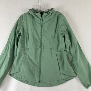 Gerry Lightweight Women Mint Green Rain Windbreaker Hooded Jacket S
